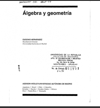 Algebra y geometria - Eugenio Hernandez