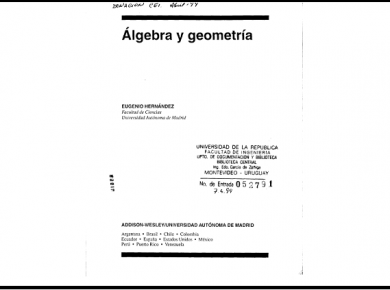 Algebra y geometria - Eugenio Hernandez
