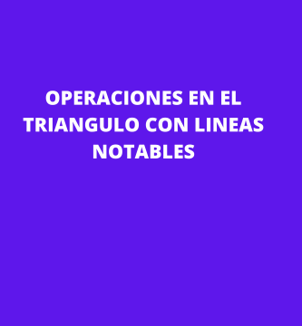 OPERACIONES EN EL TRIANGULO CON LINEAS NOTABLES