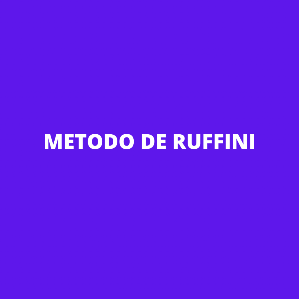 METODO DE RUFFINI