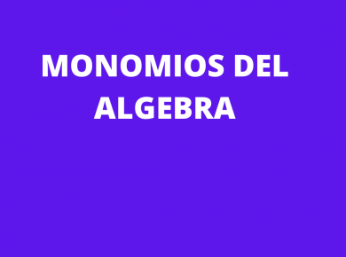 MONOMIOS DE ALGEBRA